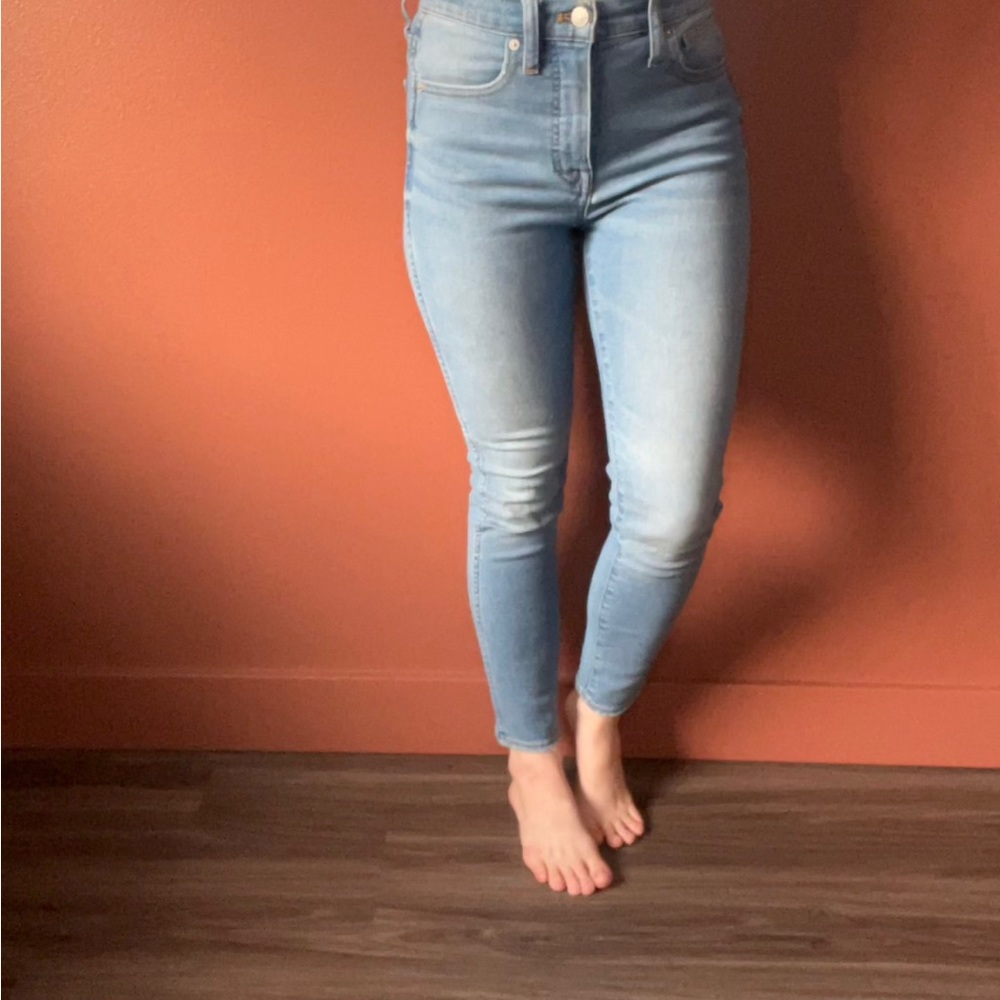 Madewell light wash high rise skinny jeans